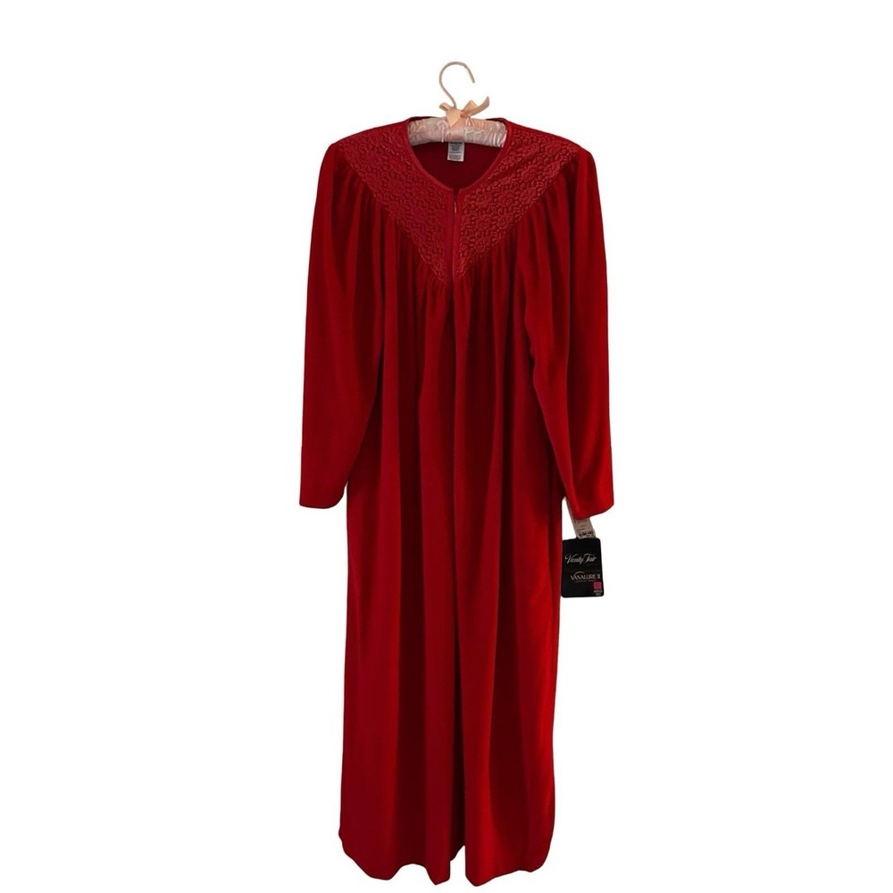 NWT NOS Size M Vintage Vanity Fair Housecoat Robe Zip Front Grannycore
